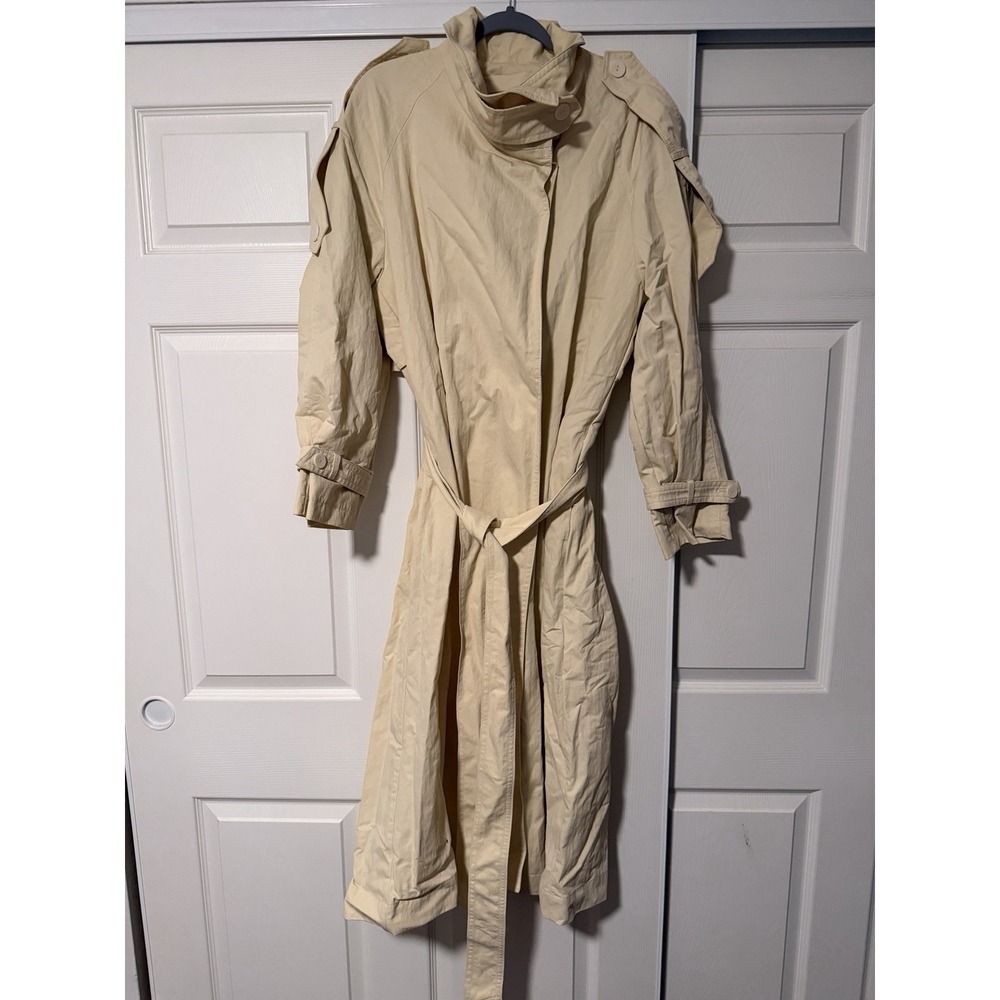 Zara ZW Collection High Neck Butter Trench Coat Luxury City Fall Runway